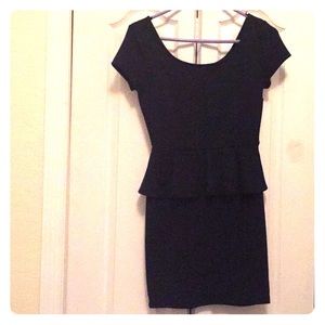 Dark navy blues short peplum dress